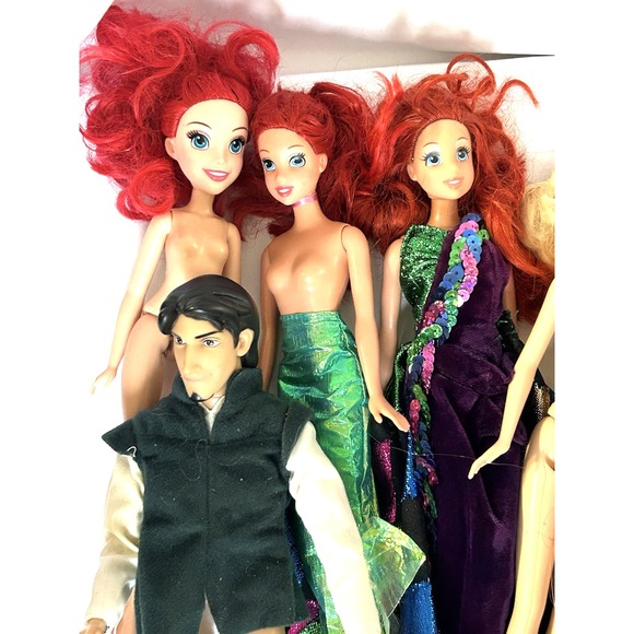 Disney Princess & Fairies Doll Lot 17 Ariel Merida Elsa Tinker Bell Rapunzel - Picture 8 of 11
